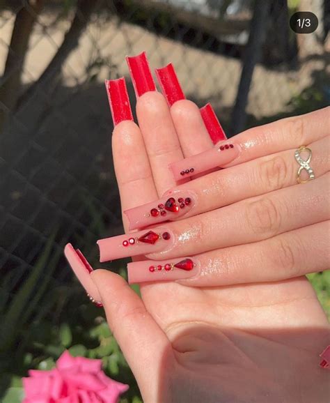 red acrylic nails classy acrylic nails long square acrylic nails red glitter nails nails now