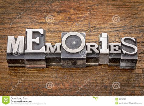 Memories Word In Metal Type Stock Image - Image of pass, recollection: 50272791
