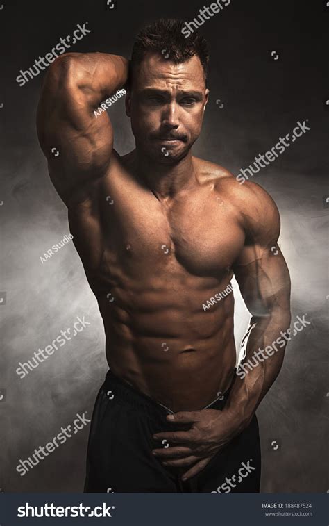 Portrait Male Bodybuilder Showing His Muscles Stock Photo Edit Now