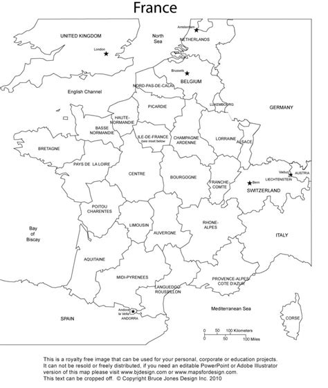 Blank Outline Maps Of France With Regard To Map Of France Outline