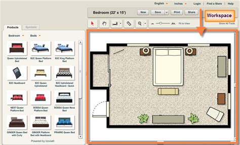The Icovia Interface > Workspace Home design software by chief architect for home design, interior design, room design.