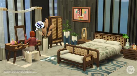 Stylish Wood Guest Bedroom By Sixam Liquid Sims
