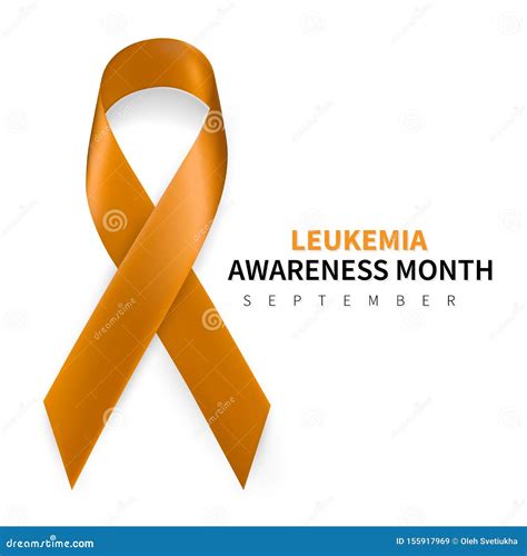 Leukemia Awareness Month Realistic Orange Ribbon Symbol Medical