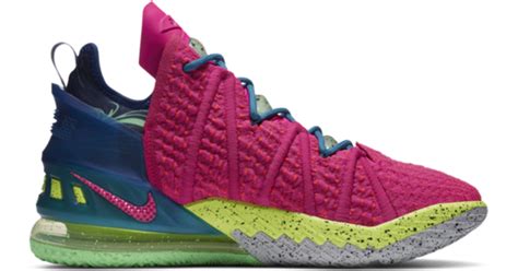 Nike Lebron 18 Los Angeles By Night Pink Primeblue Voidgreen Abyss