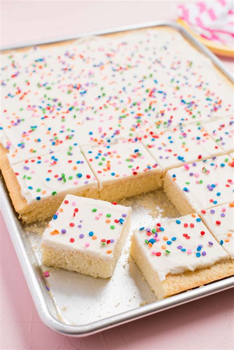 Pour the cake batter into the prepared pan. Recipe: One-Bowl Vanilla Sheet Cake | Kitchn