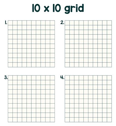 10x10 Grid Printable