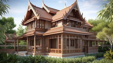3d House Renderings Background Thai House Designs 3d Illustration
