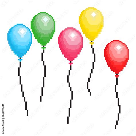 Colorful Balloons Seamless Pattern 8 Bit Balloon Design For Banner