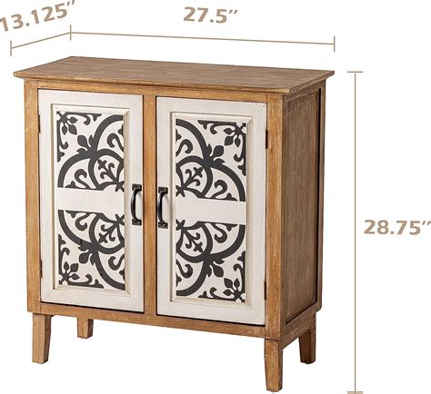 Buy Cozayh Farmhouse 2 Door Accent Cabinet With Print Front Distressed