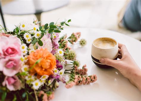 Good morning cup with hand drawn lettering. Coffee + flowers = sensory benefits | San Diego Reader
