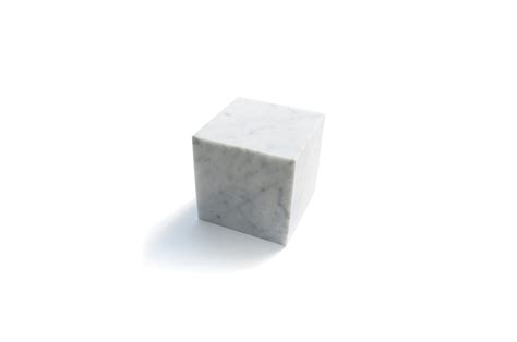 Large Decorative Paperweight Cube In White Carrara Marble For Sale At