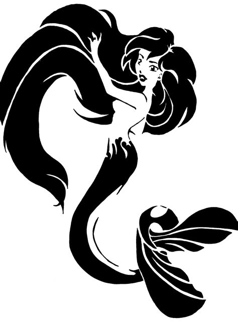 Free Mermaid Stencil Download Free Mermaid Stencil Png Images Free