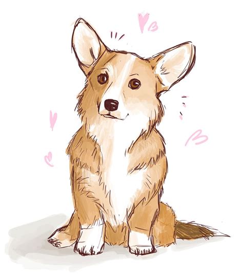 Cute Animated Corgi To Draw How To Draw A Cute Dog Dog Drawing