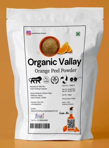 Orange Peel Powder For Parlour Packaging Size 100gm To 25 Kg At Rs