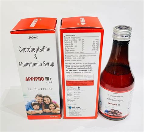 Appipro M Allopathic Ellanjey Cyproheptadine And Multivitamin Syrup 200