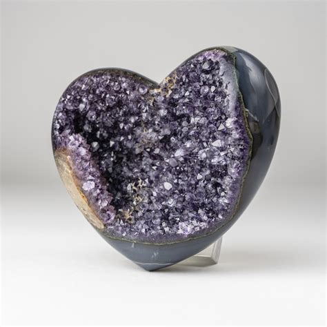 Amethyst Clustered Heart Acrylic Display Stand Version 1 Love By