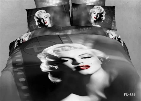 Marilyn Monroe Bedding Sets 3d Bedclothes Black Duvet Cover Sets Kingqueen Size Bed Linen Bed