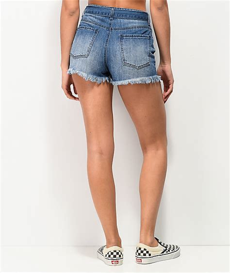 empyre melanie belted denim shorts