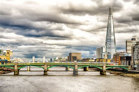 River Thames Bridges And The Shard London Stock Image Image Of