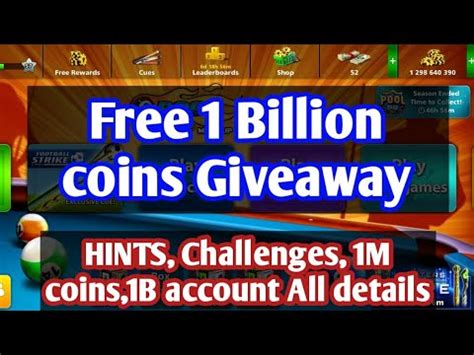 100% working and tested on all devices. How to get 1 Billion Free 8 Ball Pool Coins in Giveaways ...
