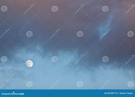 Full Moon At Daylight Stock Image Image Of Clouds Summer 46799173