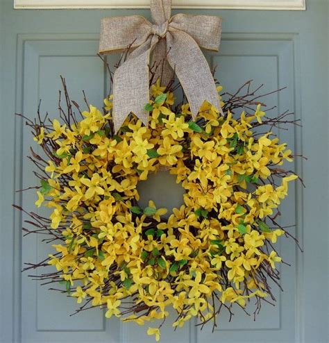 Spring Wreath Spring Forsythia Wreath Wreath For Door Etsy