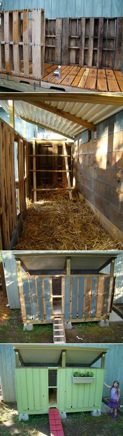 Judy said that she saved about $1,000 in lumbers by using pallets. Chicken coop made from pallets