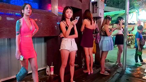 [4k] Thailand Bangkok Night Street Scenes Walk Around So Many Pretty Ladies Youtube