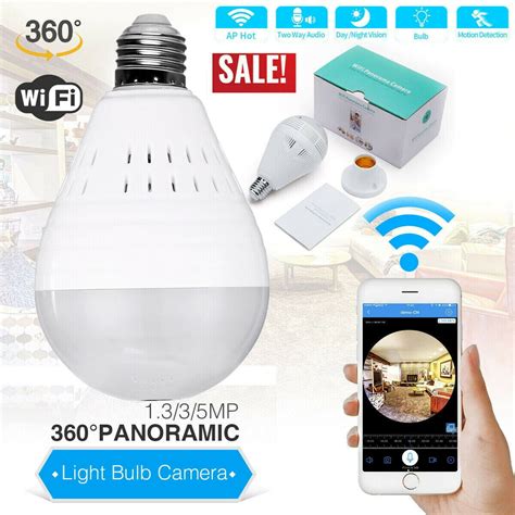 Buy Hd 1080p 360° Panoramic Wifi Ip Camera Light Bulb Home Security