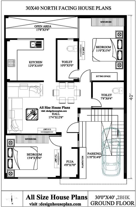 30x40 North Facing House Plans Top 5 30x40 House Plans 2bhk And 3bhk