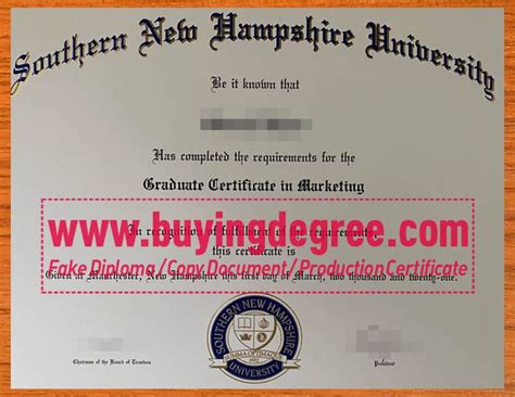 Buy An SNHU Degree Fake Southern New Hampshire University Diploma