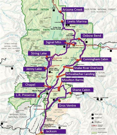 Aaa Yellowstone Grand Teton National Park Travel Road Map Vacation