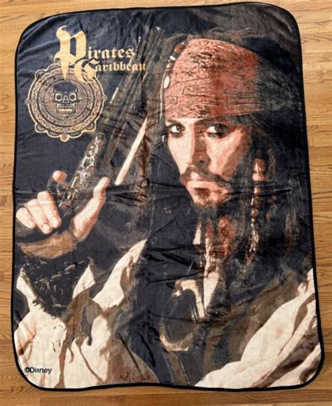 Vintage Disney Pirates Of The Caribbean Johnny Depp Throw Blanket X Large Picclick