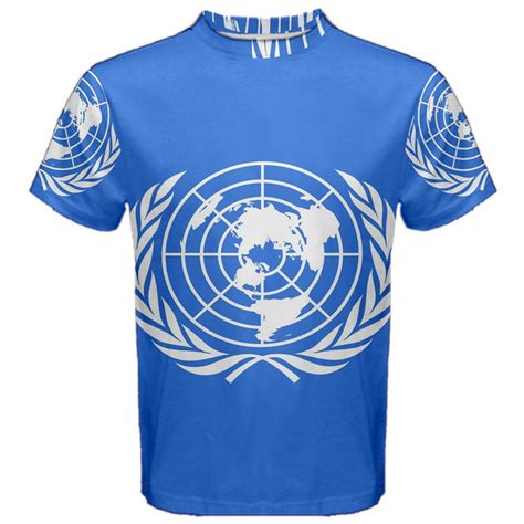 New United Nations Un Flag Sublimated Mens Sport Full Print Mesh T