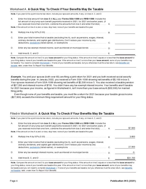 Social Security Benefits Worksheet Line 6a And 6b