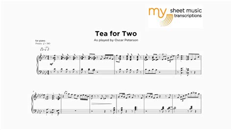 Oscar Peterson Tea For Two Jazz Transcription Youtube
