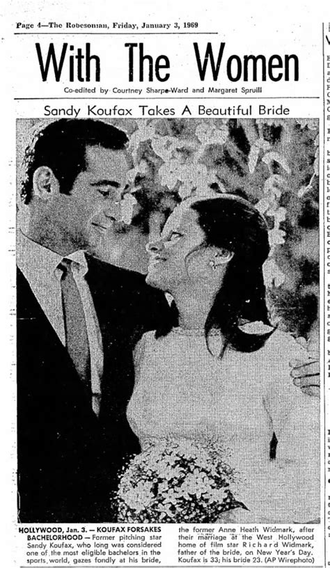 Sandy Koufax Marries Ann Widmark