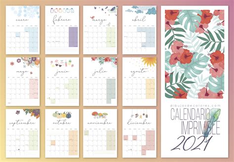 Calendario De Flores 2021 2 Estilos Calendario Para Imprimir Gratis