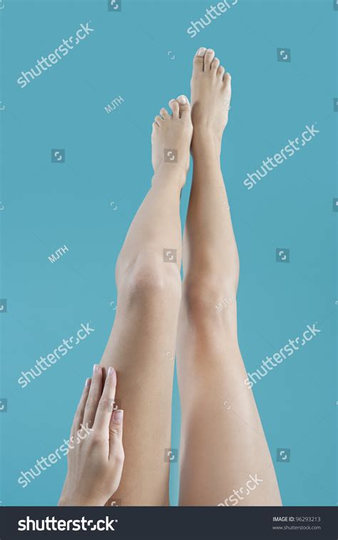 Nude Womans Legs Air Hand Touching Shutterstock