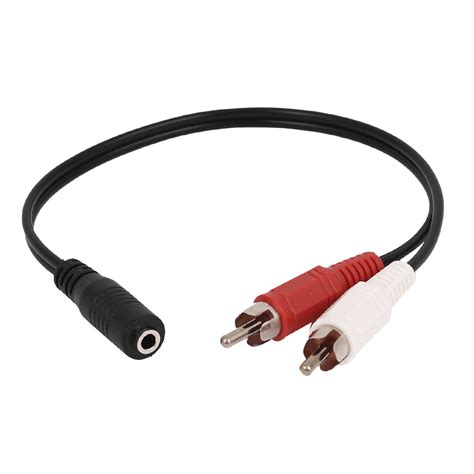 2 Rca Male And 35mm Stereo Female Extension Cable Aux Splitter