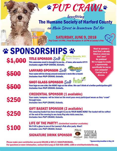 Sponsor Levels The Humane Society Of Harford County