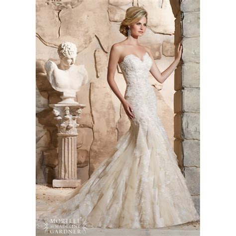 Mori Lee 2772 Ruffle Mermaid Lace Wedding Dress Crazy Sale Bridal