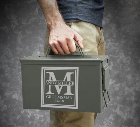 Personalized Engraved 50 Cal Or 30 Cal Caliber Ammo Can Storage Box