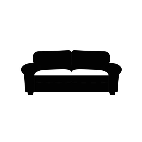 Sofa Silhouette Black And White Icon Design Element On Isolated White
