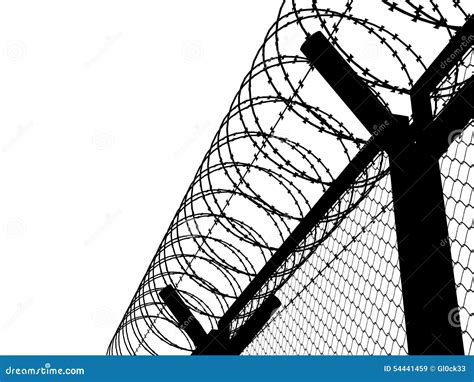 Fence With A Barbed Wire Stock Illustration Illustration Of Safety