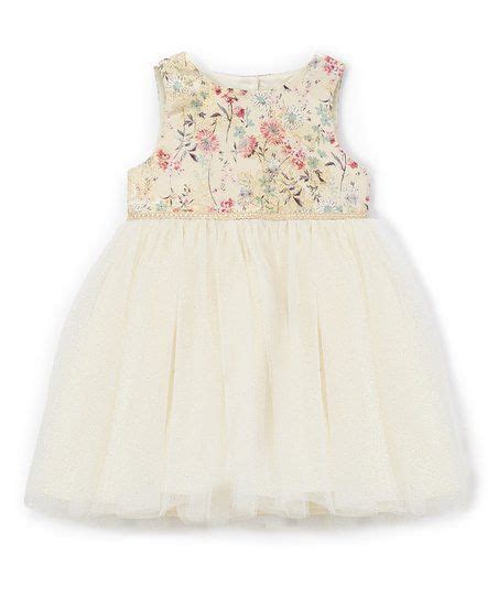 Laura Ashley London Gold Floral Tulle Dress And Bloomers Infant And Girls