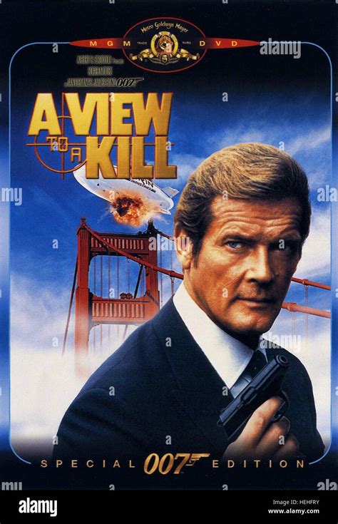 Roger Moore Plakat James Bond Ein View To A Kill 1985 Stockfotografie