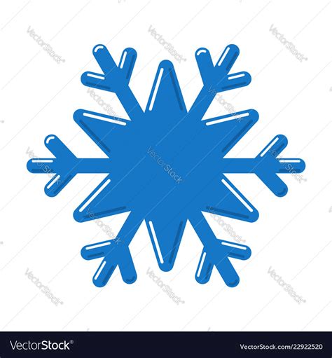 Snowflake Blue Icon Cartoon Snow Flake Sign Vector Image
