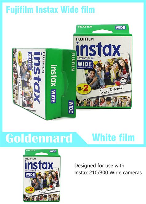 Fujifilm Instax Wide Instant Film20 Exposureswhitenew Packaging