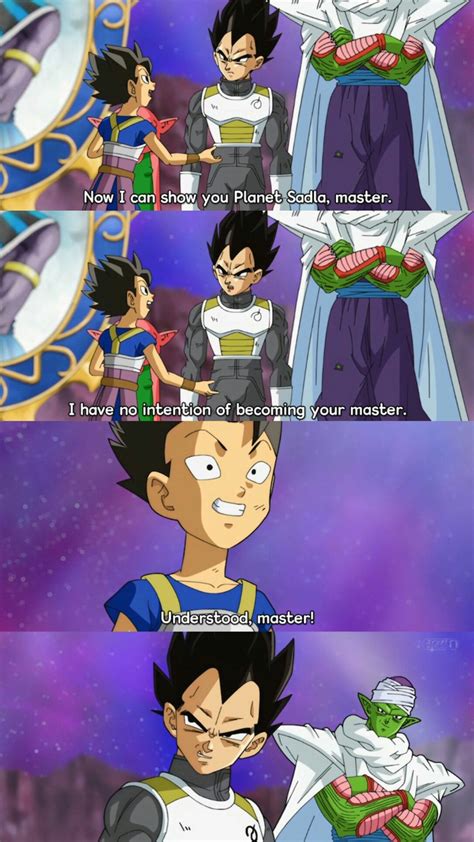 Dragon ball z, fist of the north star, jojo's, one piece, hajime no ippo, old boy, naruto and bleach. Vegeta and Cabe. Piccolo looks so amused by this. | Dragon ball super goku, Anime dragon ball ...
